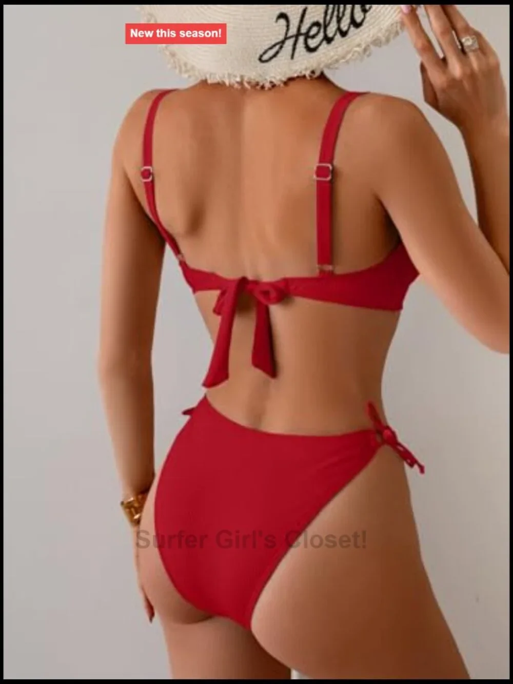 Sexy Underwire Ruffle Bikini Set with Adjustable Straps High Cut Cheeky Bottom
